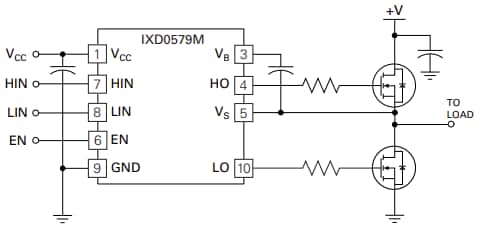 Application Circuit Diagram - IXYS Integrated Circuits IXD0579M Gate Driver